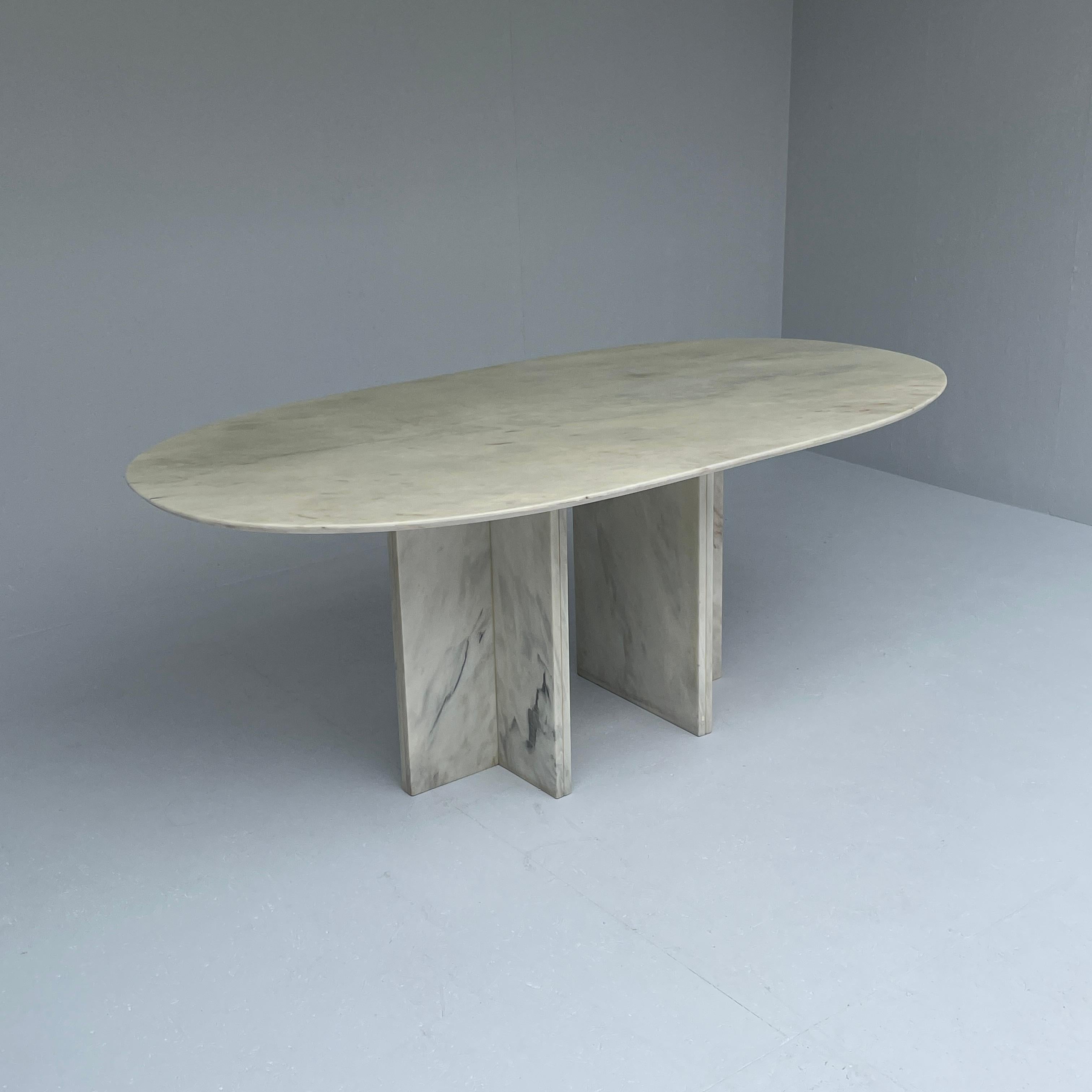Italian, White Marble Dining Table 6