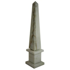 Italian White Marble Obelisk