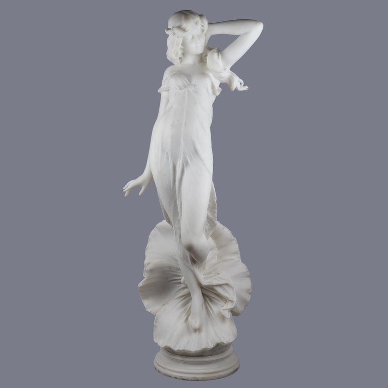Italian White Marble Sculpture of a Female Allegorical Figure by ...