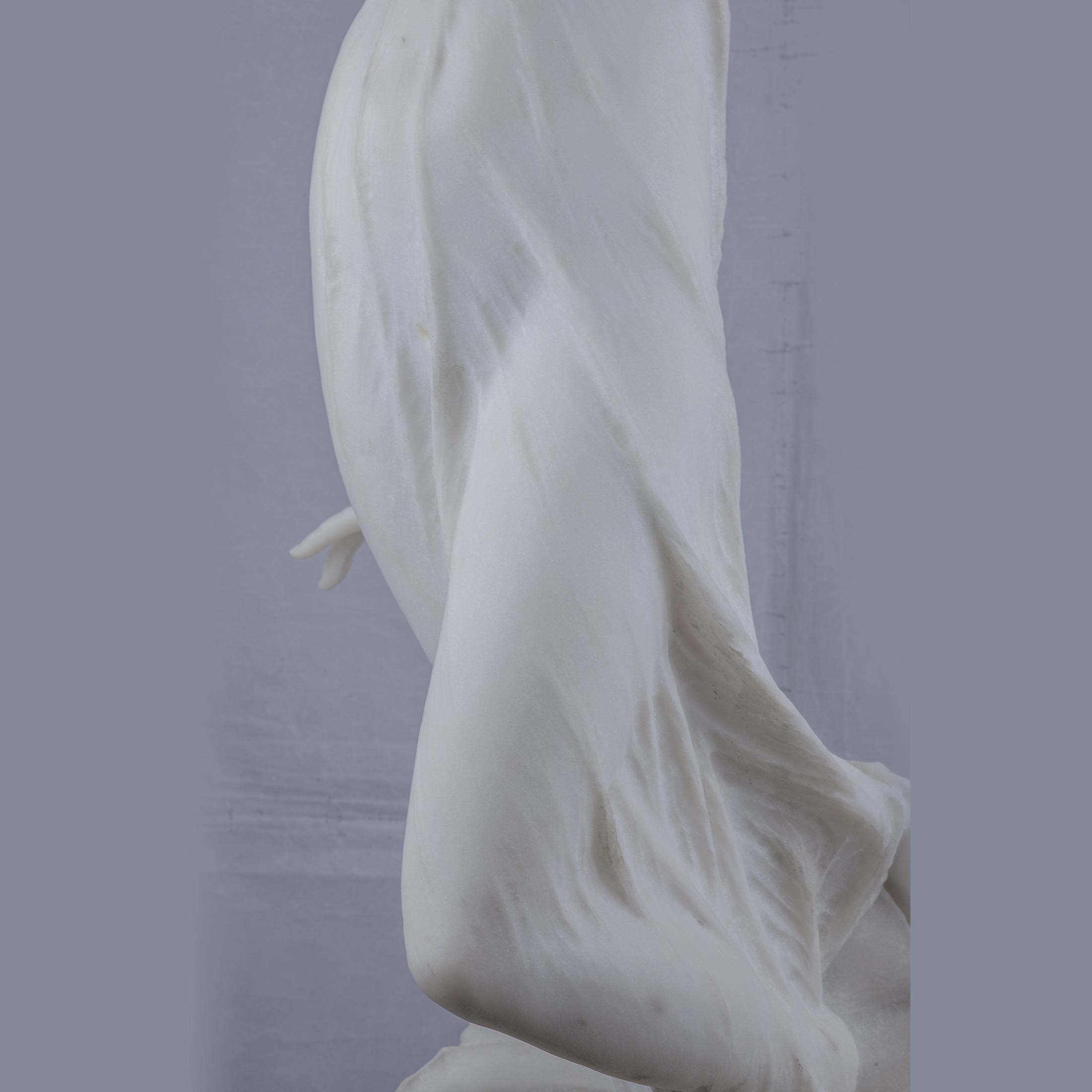 Italian White Marble Sculpture of a Female Allegorical Figure by Batacchi 2