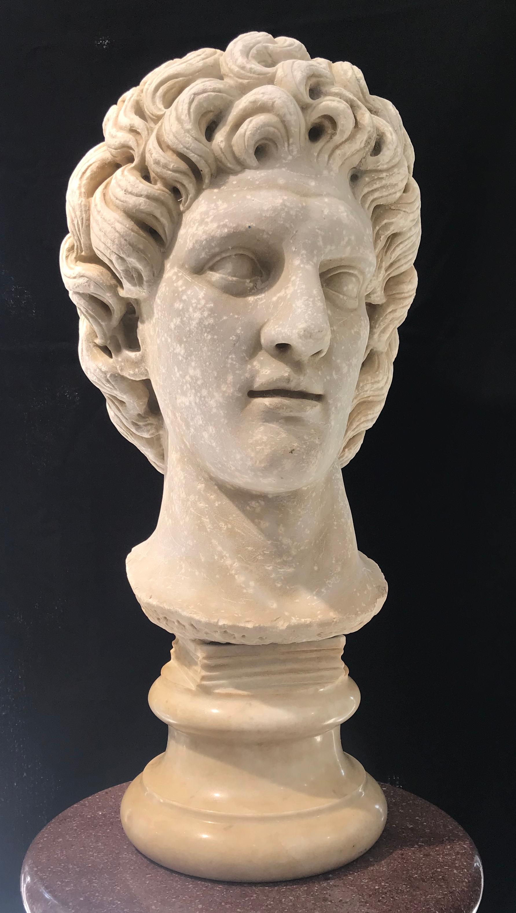 Italian White Marble Sculpture of Alexander The Great Classical Greek  6