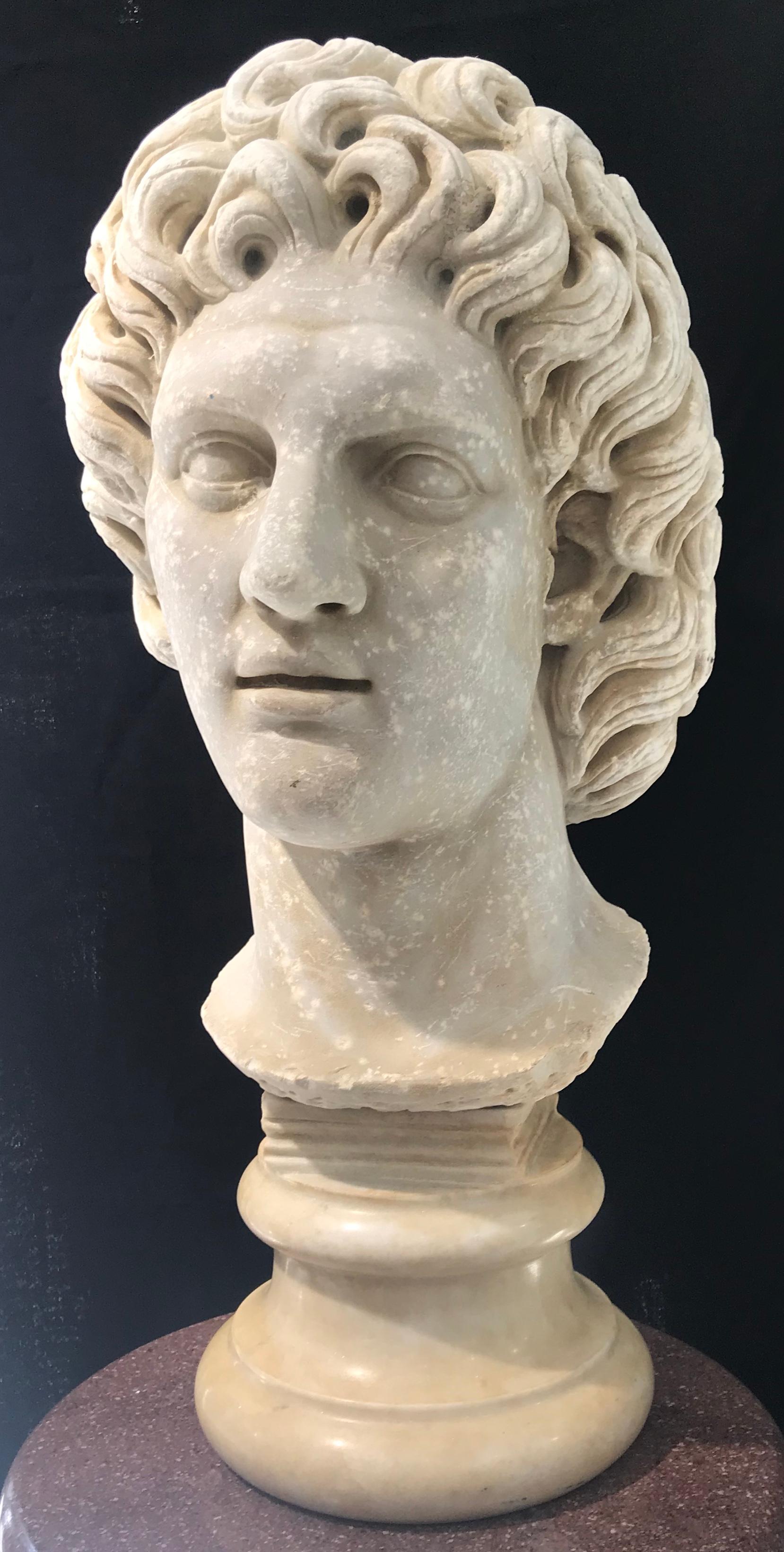Italian White Marble Sculpture of Alexander The Great Classical Greek  8