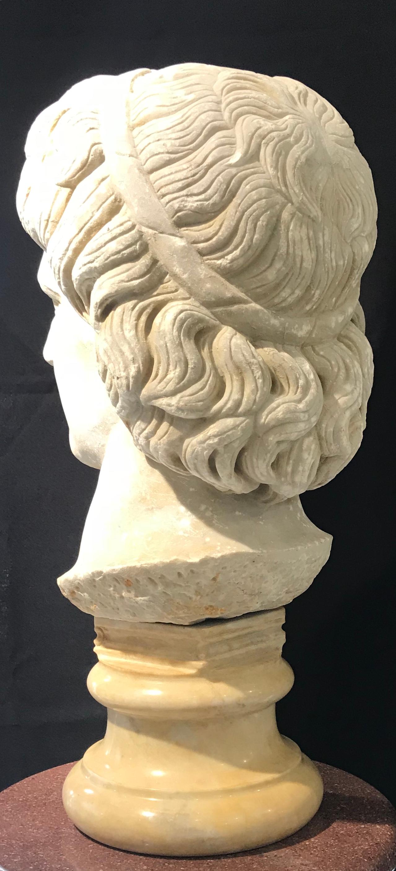 20th Century Italian White Marble Sculpture of Alexander The Great Classical Greek 