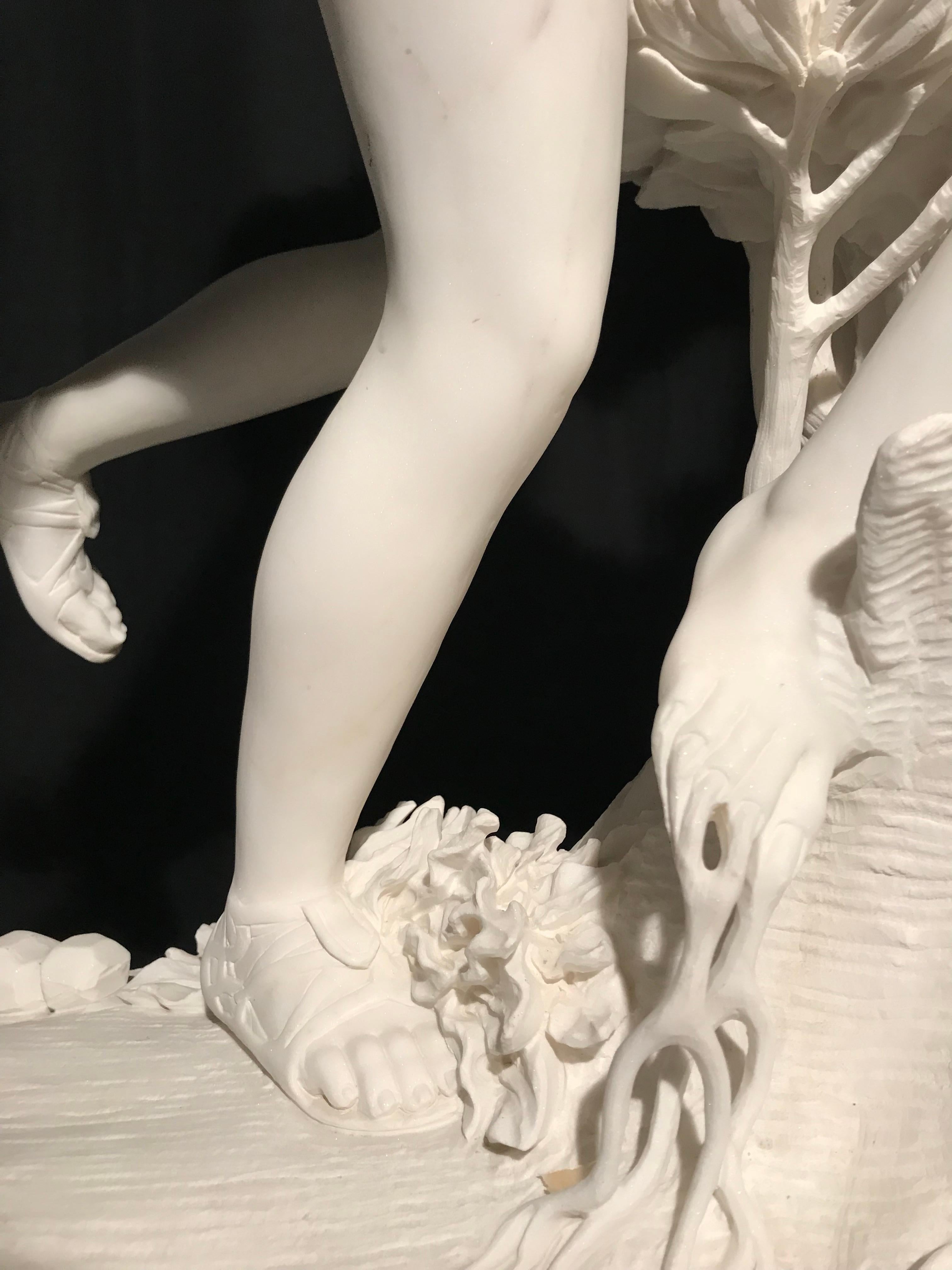 Contemporary Italian White Marble Sculpture of Apollo and Dafne after Gian Lorenzo Bernini For Sale