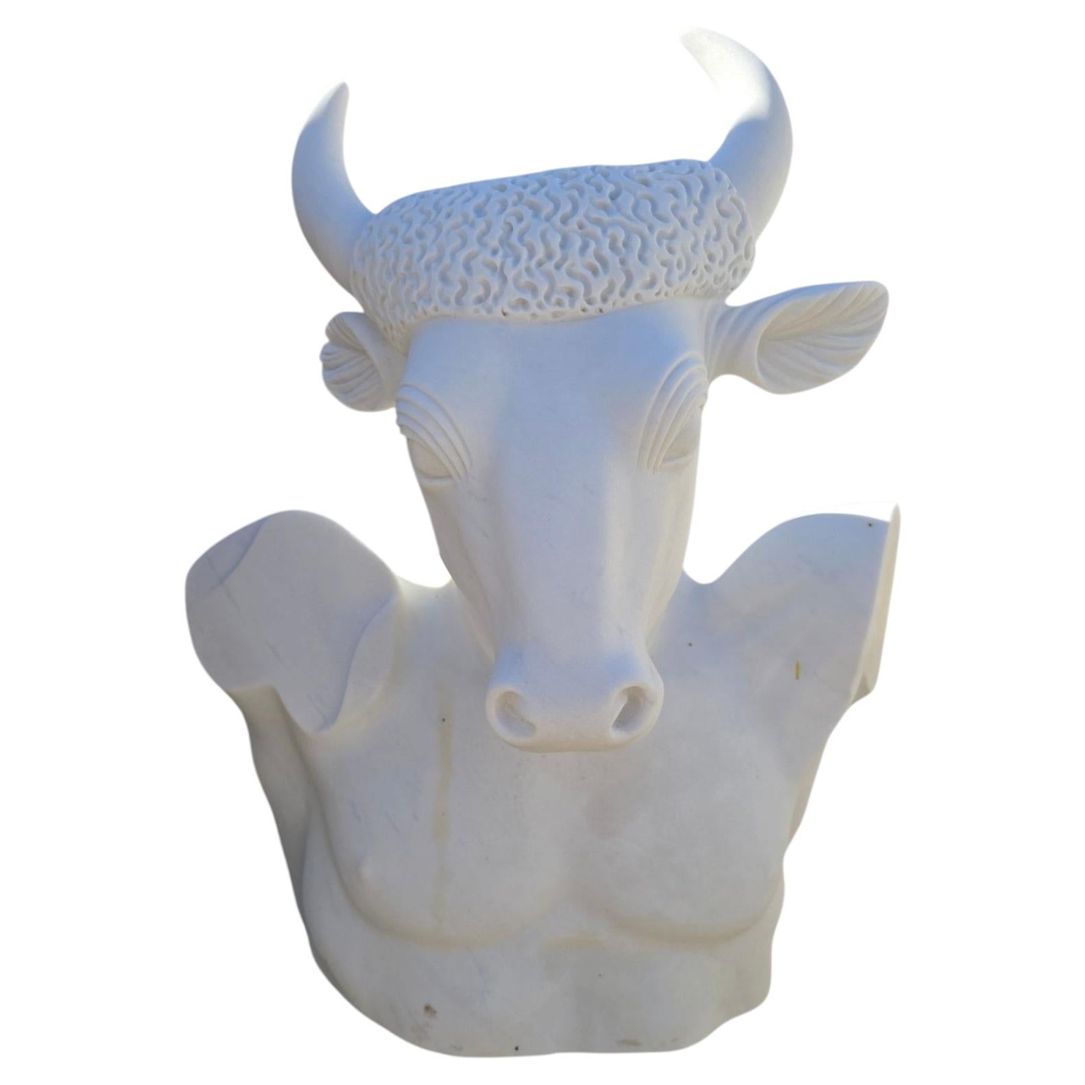 Italian White Marble Sculpture of the Minotaur
