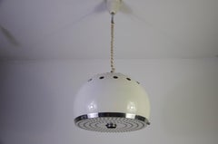 Italian White Metal Pendant Lamp in the Style of Reggiani, 1960s