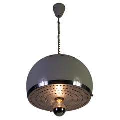 Italian White Metal Pendant Lamp in the Style of Reggiani, 1960s