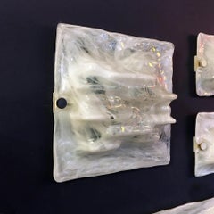 Italian White Murano Glass Applique by Toni Zuccheri, Venini 1970s