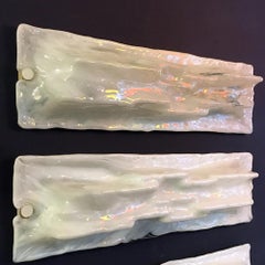 Italian White Murano Glass Applique by Toni Zuccheri, Venini 1970s