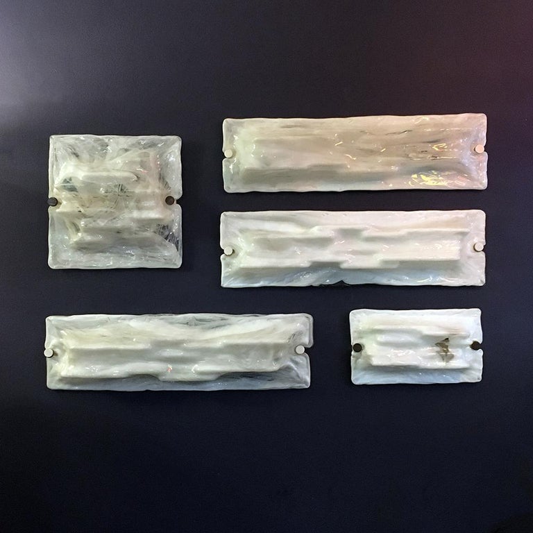 Italian White Murano Glass Applique by Toni Zuccheri, 1950s For Sale at