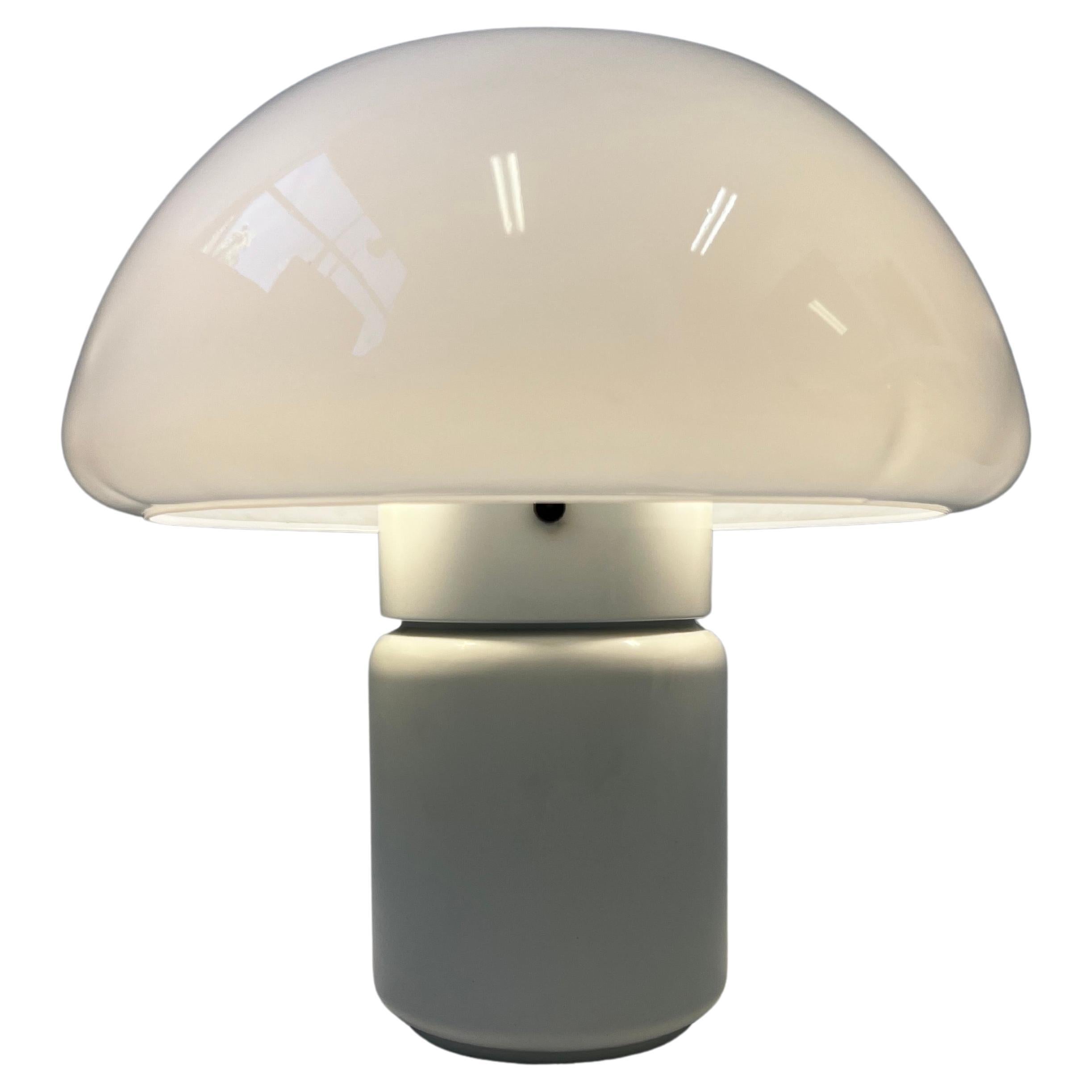 Italian White Mushroom 625 Table Lamp by Elio Martinelli  For Sale