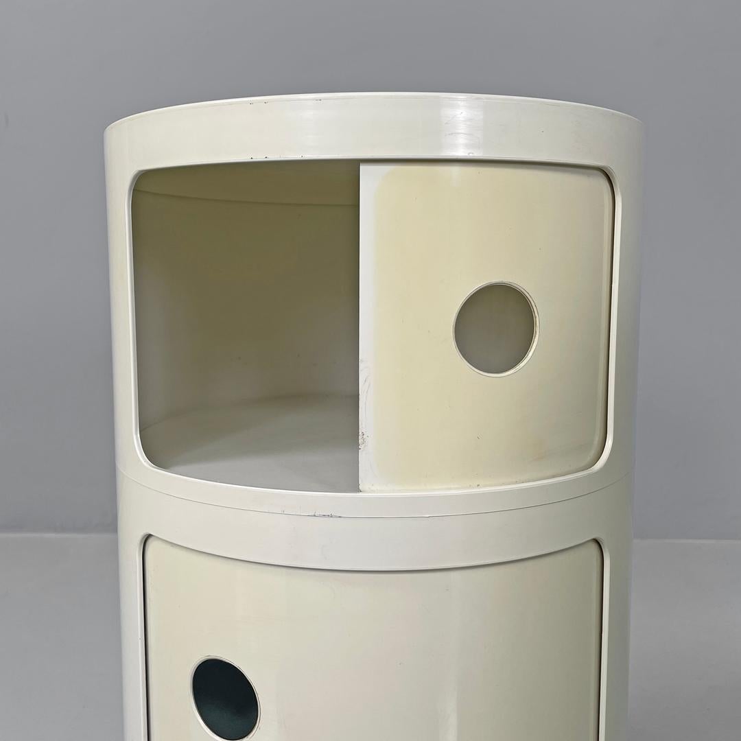 Italian white night stands Componibili Anna Castelli Ferrieri for Kartell, 1970s For Sale 5