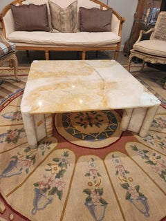 Italian White Onyx Coffee Table