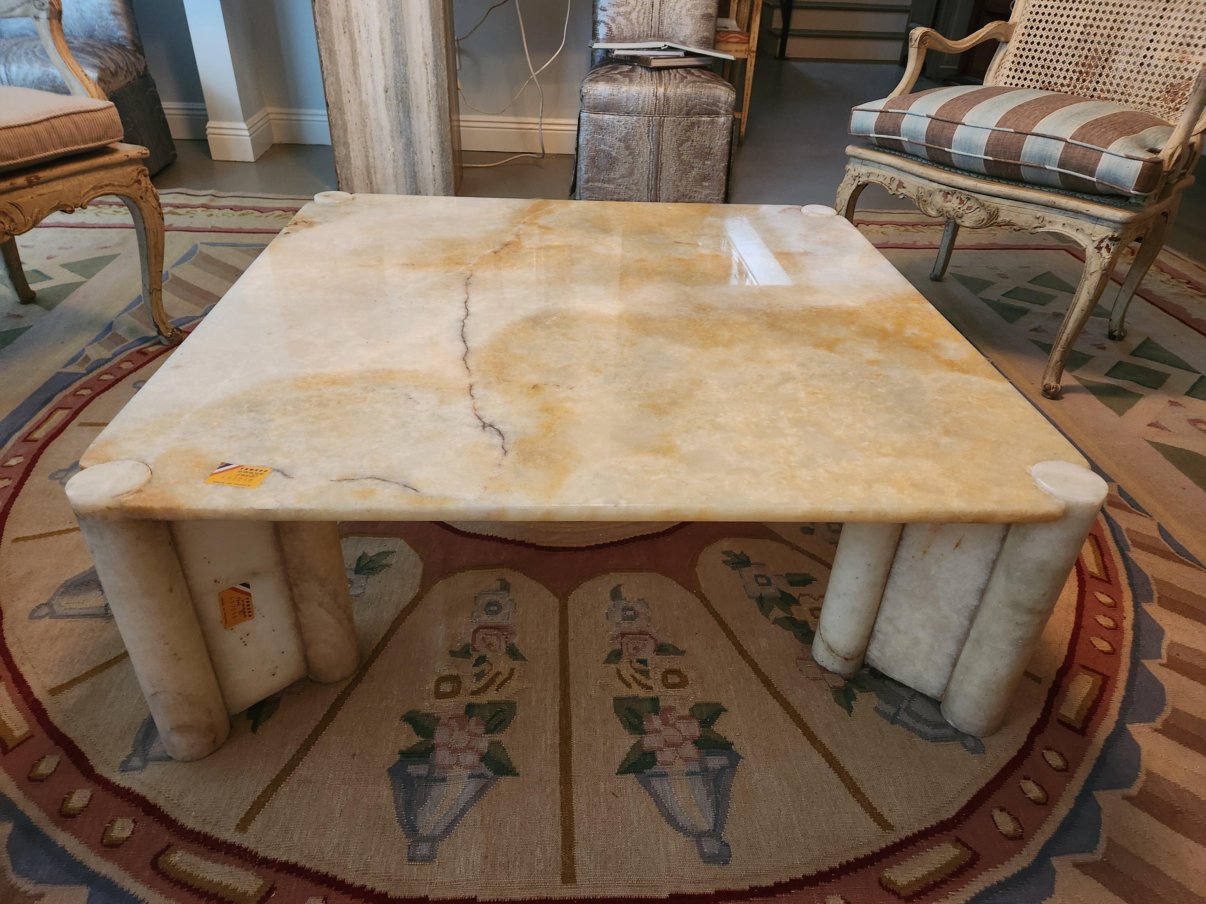 Italian White Onyx Coffee Table For Sale 1