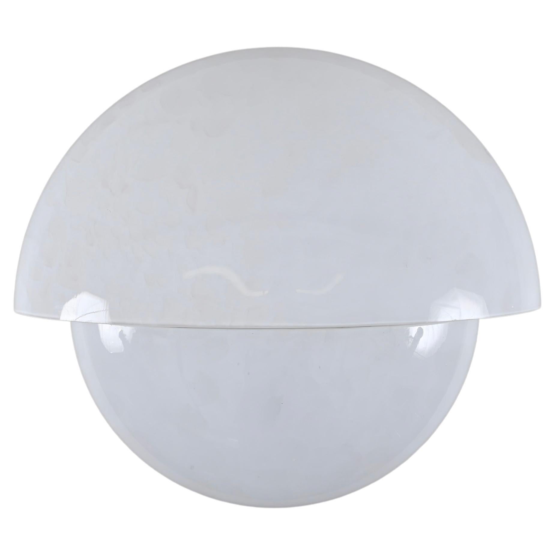Italian White Opaline Glass Sconce by Zonca, Italy, 1960s