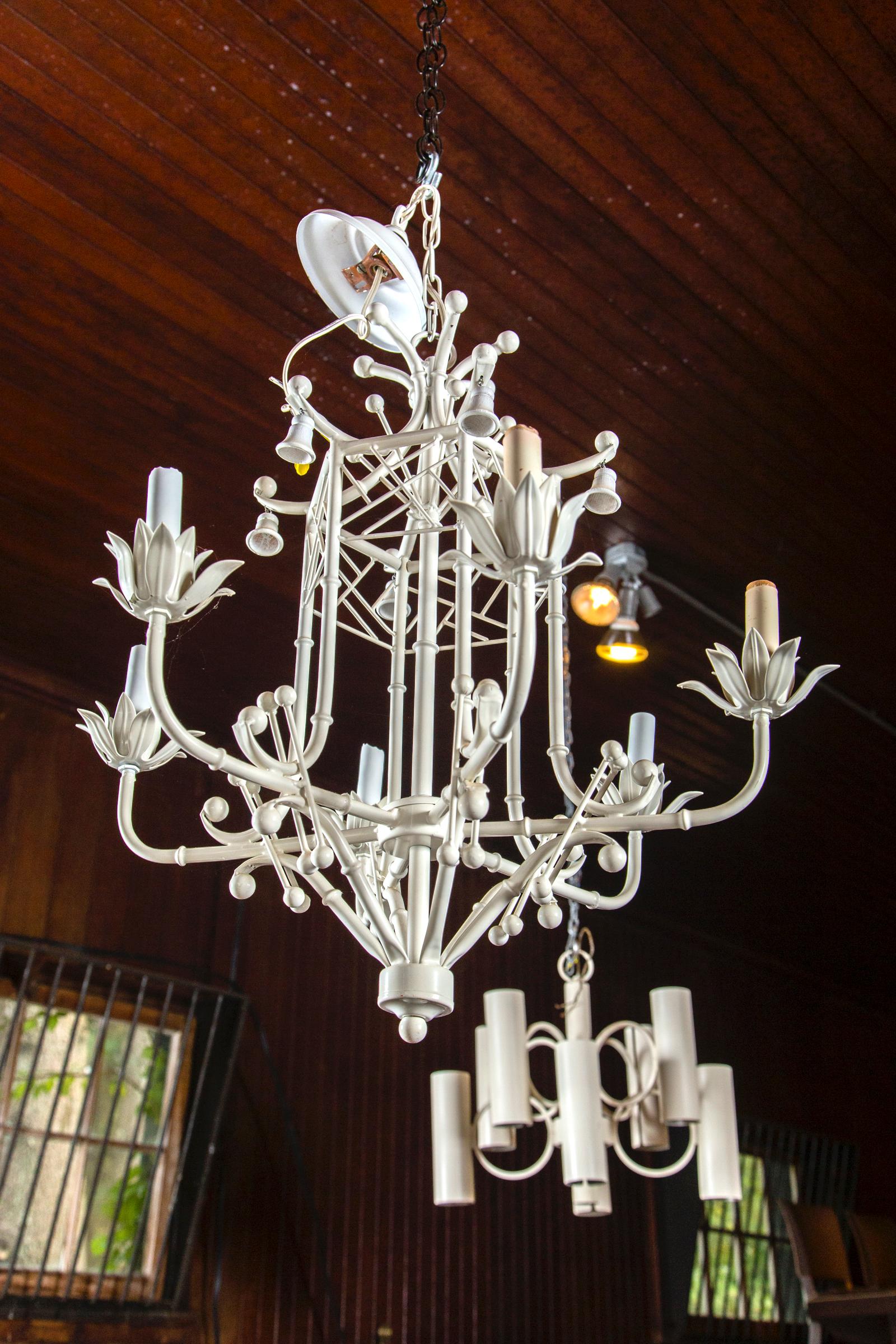 painted metal chandelier