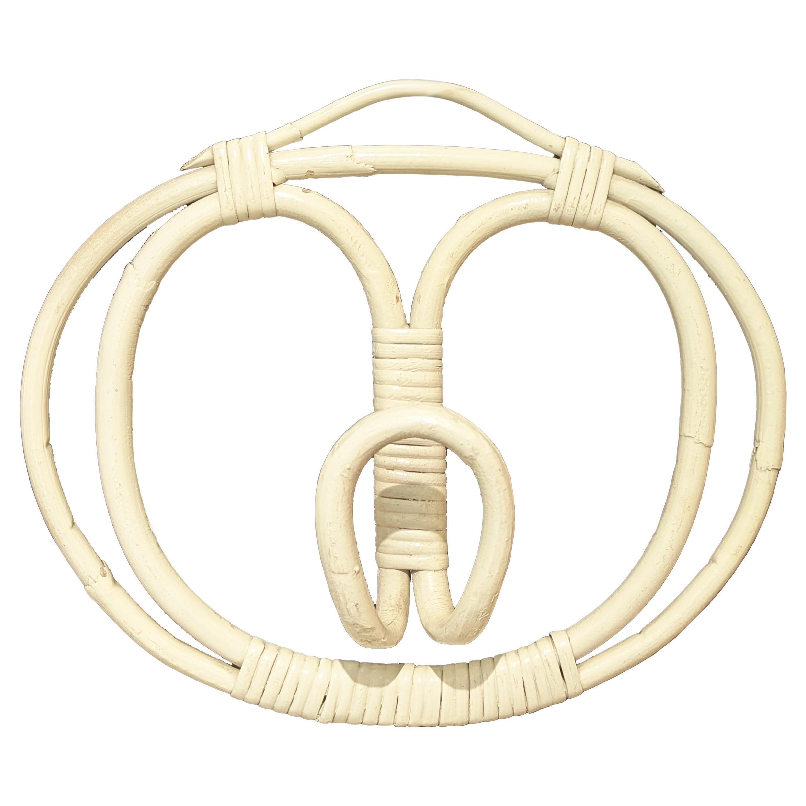 Italienischer Garderobenständer aus weiß lackiertem Binsenholz von Franca Helg für Vittorio Bonacina, 1961 im Angebot