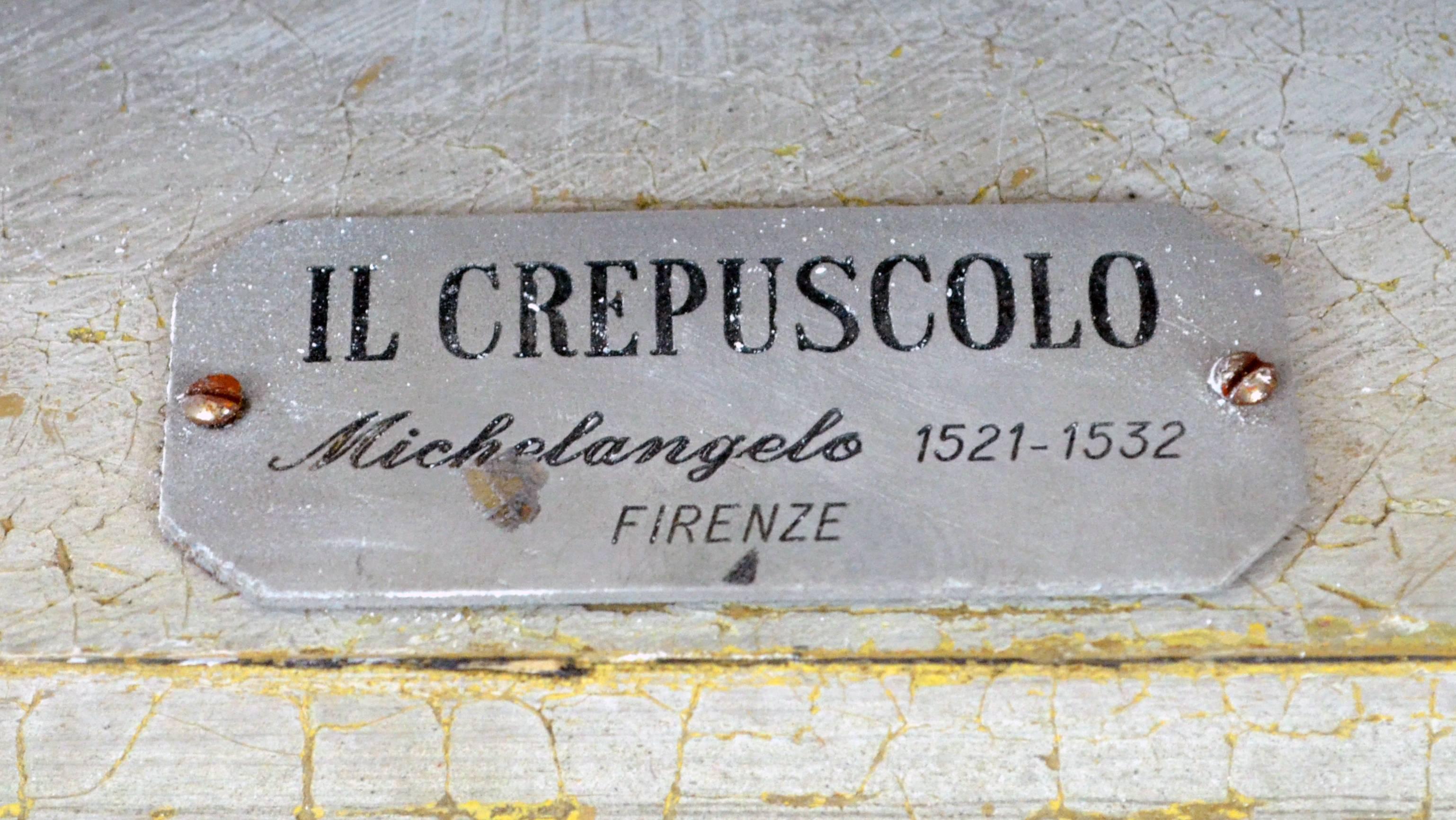 Italian White Plaster Gypsum Bust Academic Representation of Crepuscolo 1
