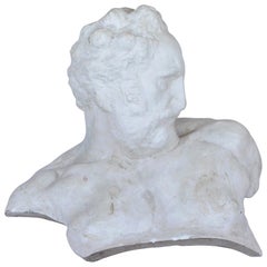 Italian White Plaster Gypsum Bust Academic Representation of Crepuscolo
