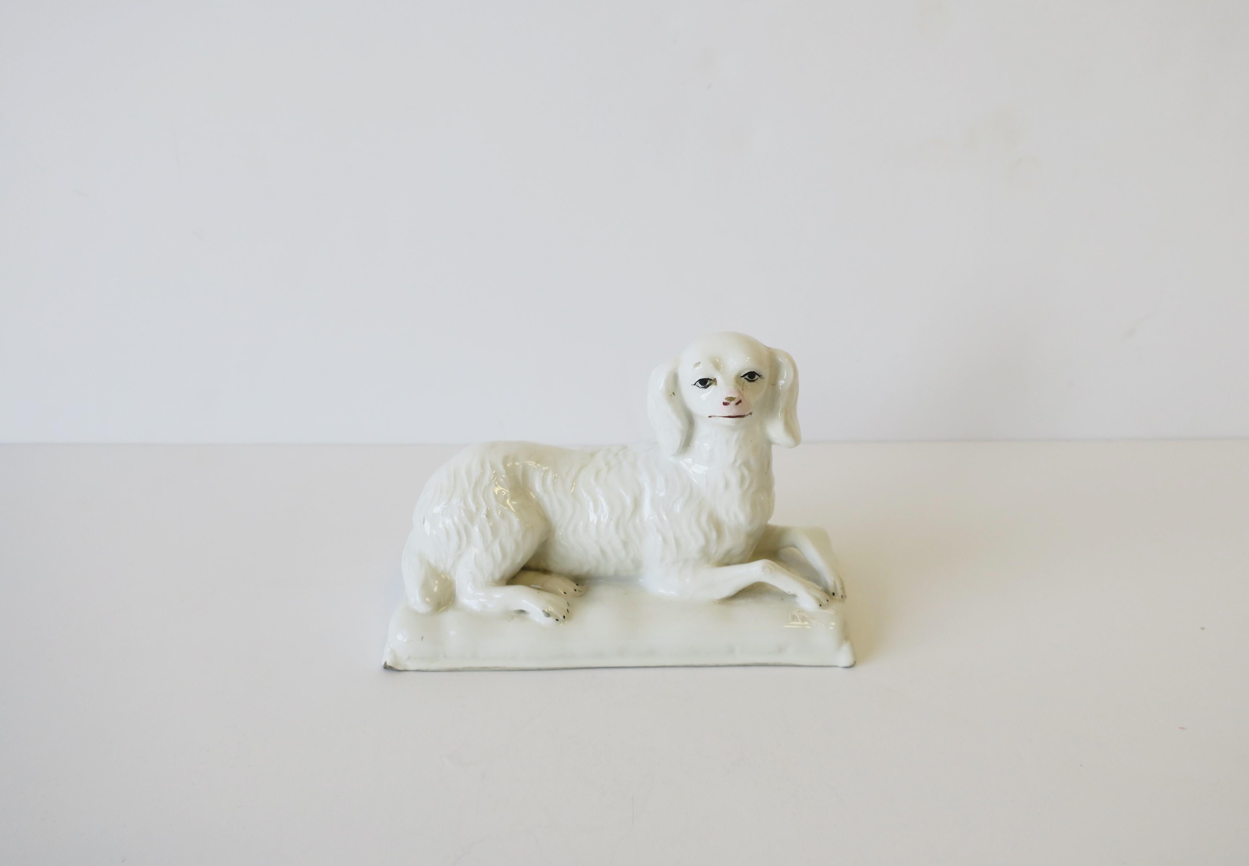white dog sculpture