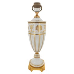 Italian Porcelain Mangani Firenze Gilt Decorated Table Lamp