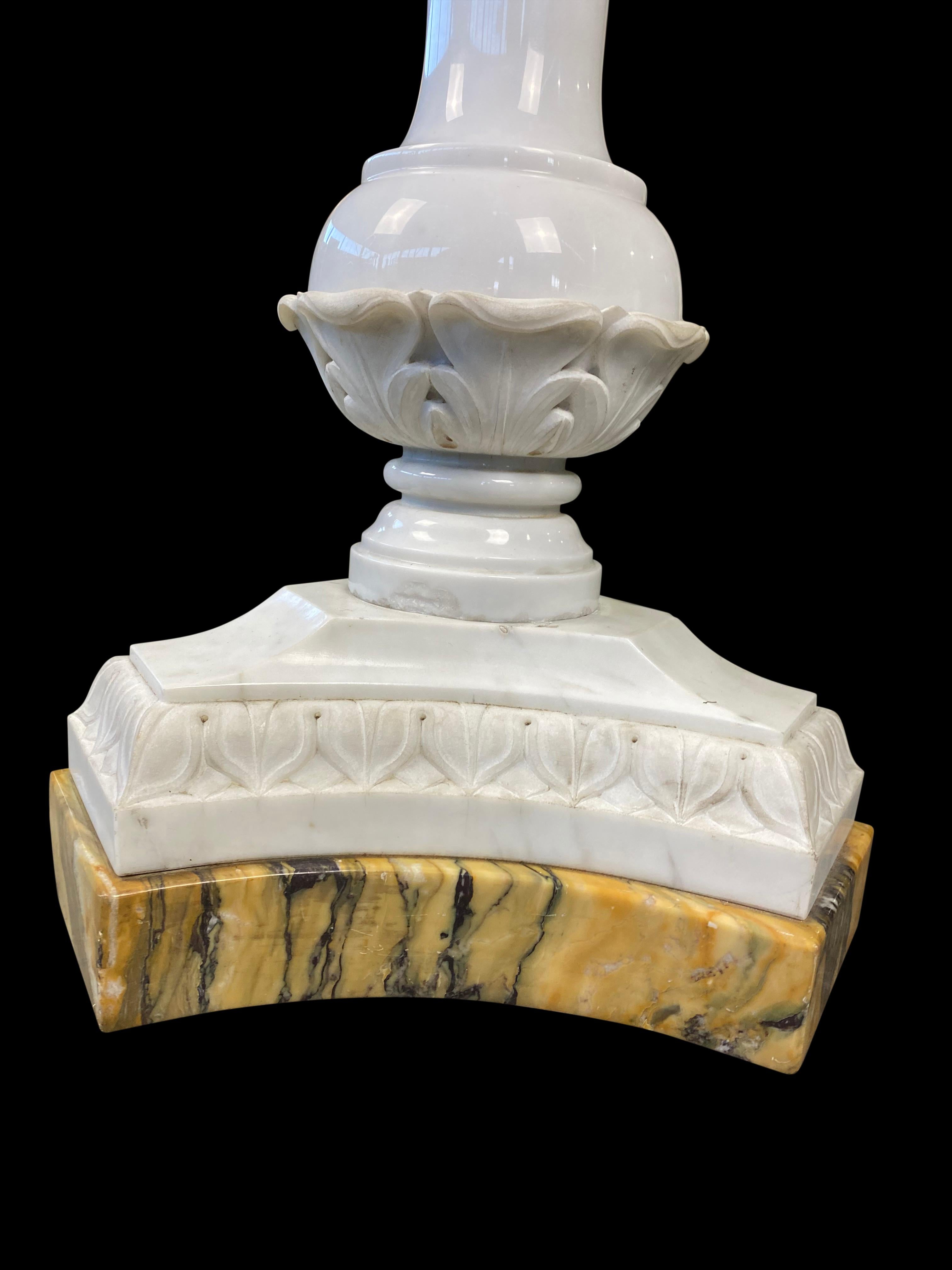 Italian White Statuary and Sienna Marble Table, 19th-20th Century In Good Condition For Sale In London, GB