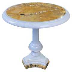 Italian White Statuary and Sienna Marble Table, 19th-20th Century