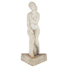 Escultura italiana de doncella de mármol blanca estatuaria