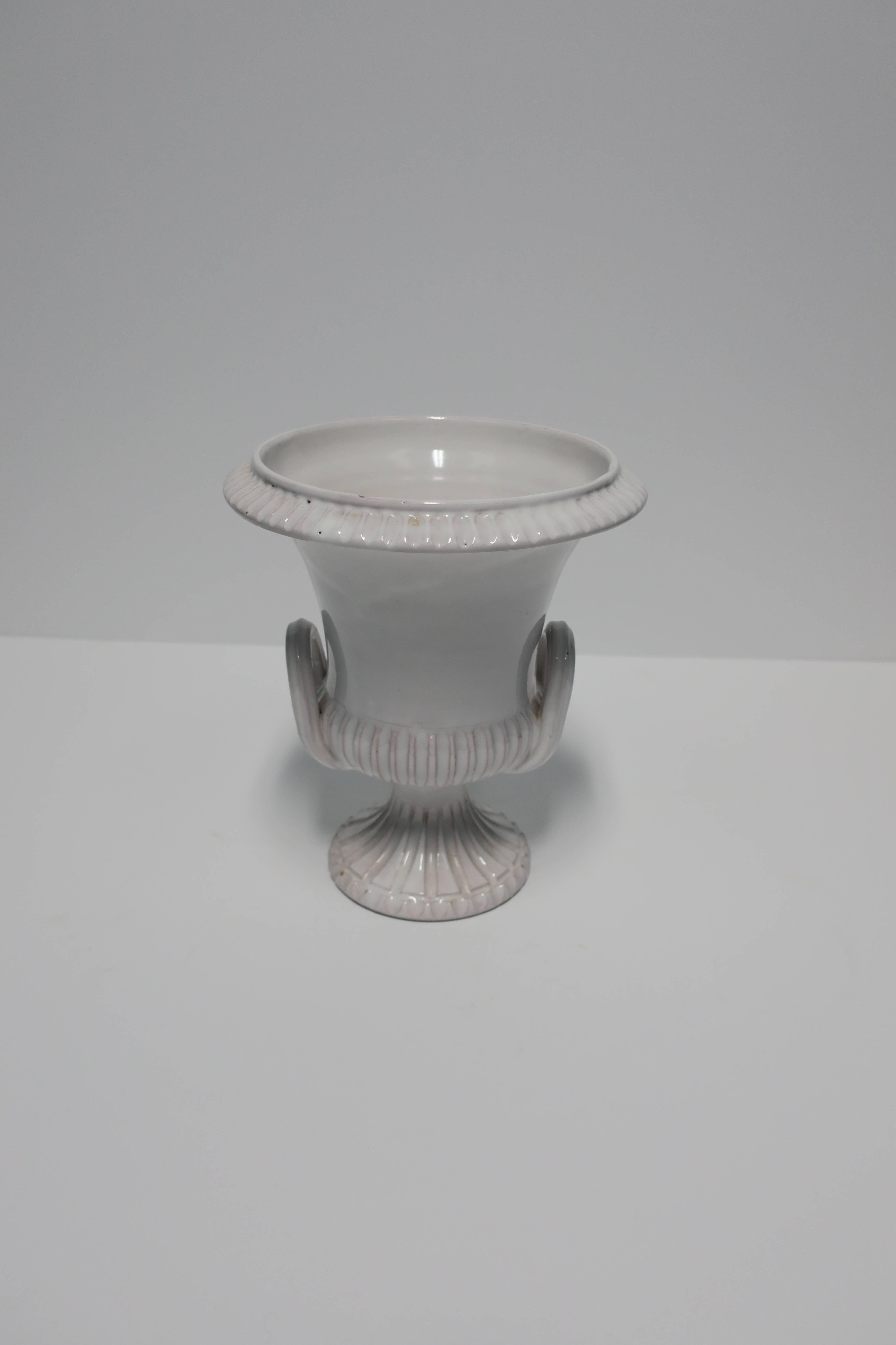 Italian White Pottery Urn Vessel or Vase 4