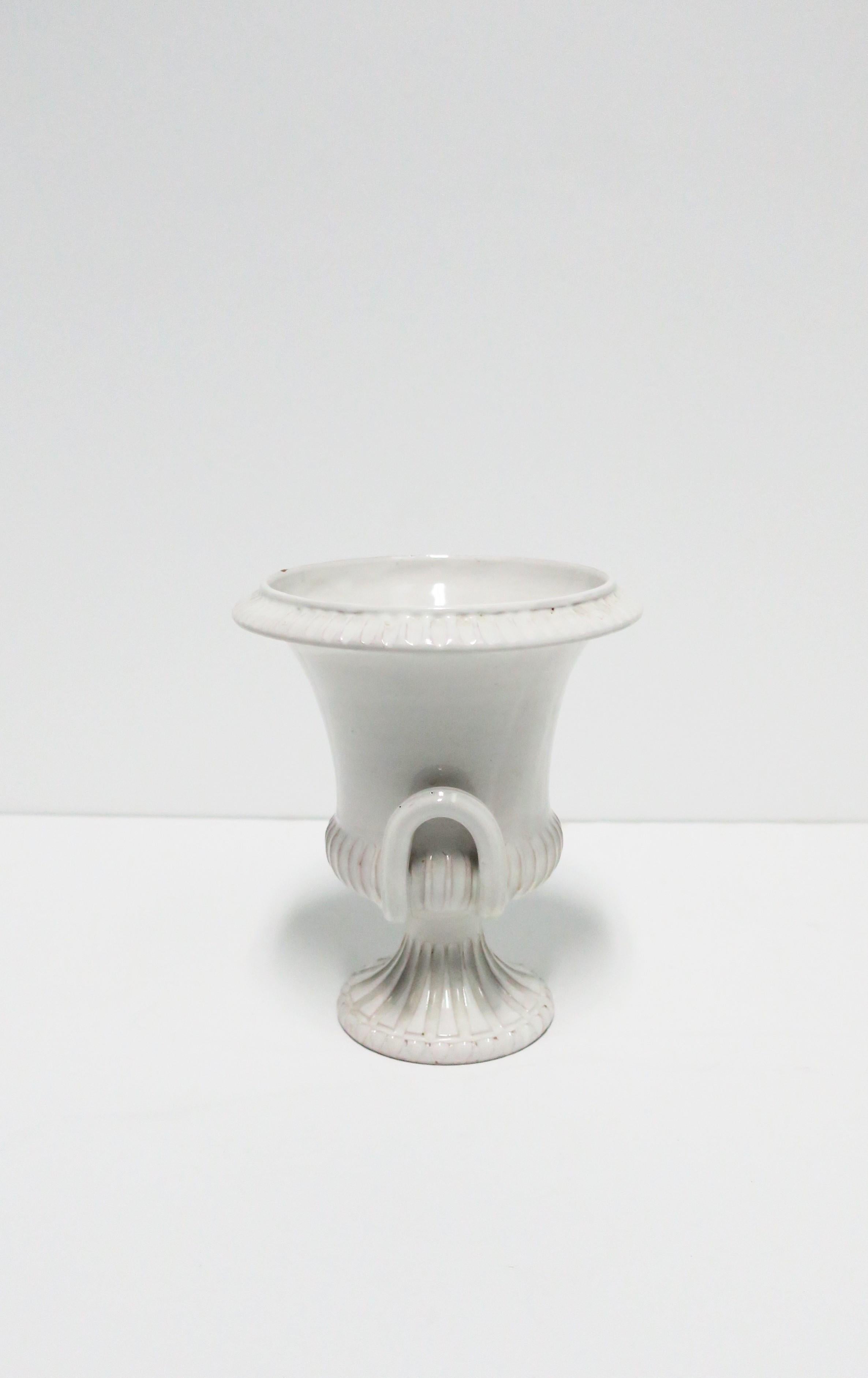 Italian White Pottery Urn Vessel or Vase 7