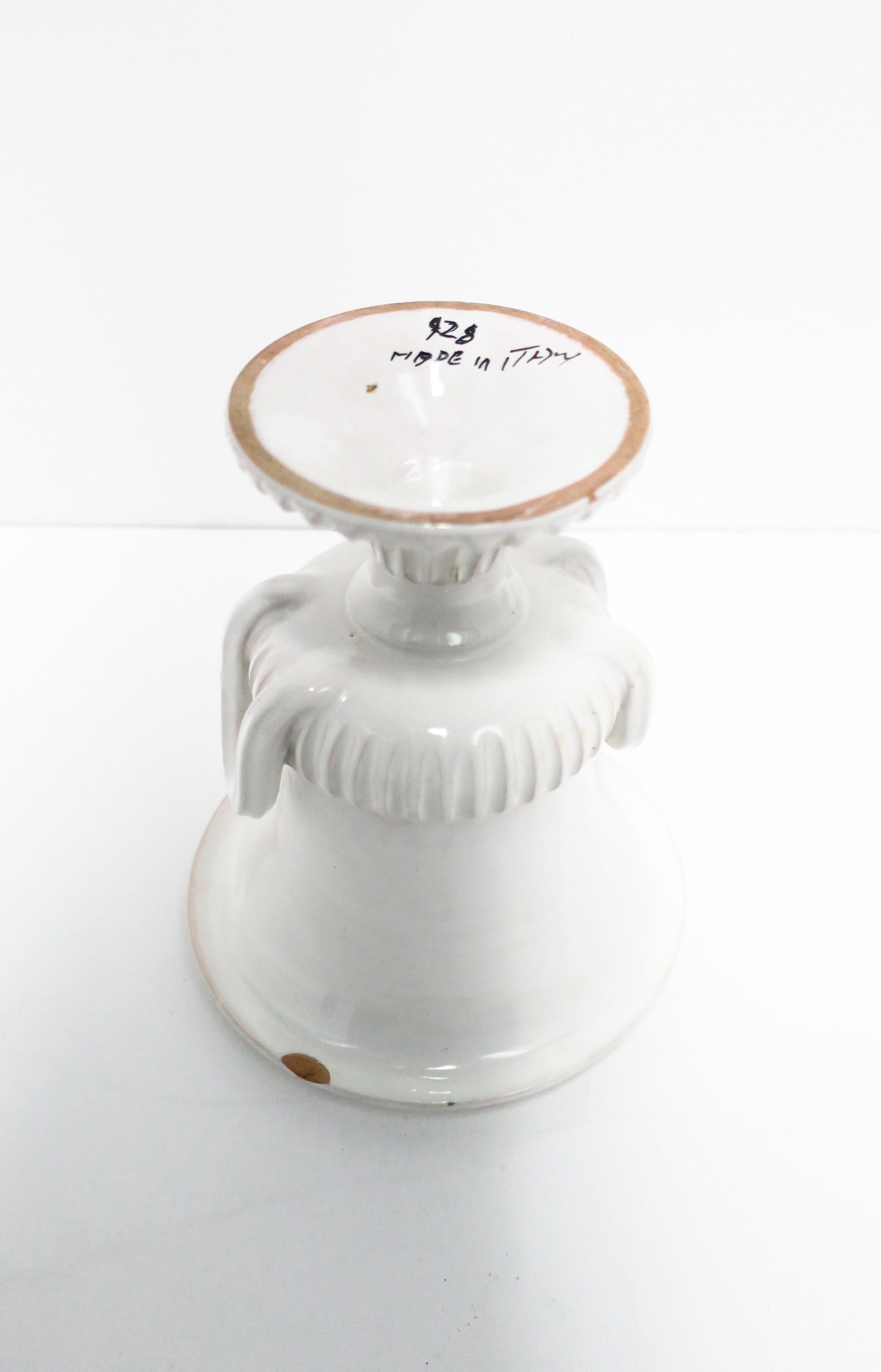 Italian White Pottery Urn Vessel or Vase 10