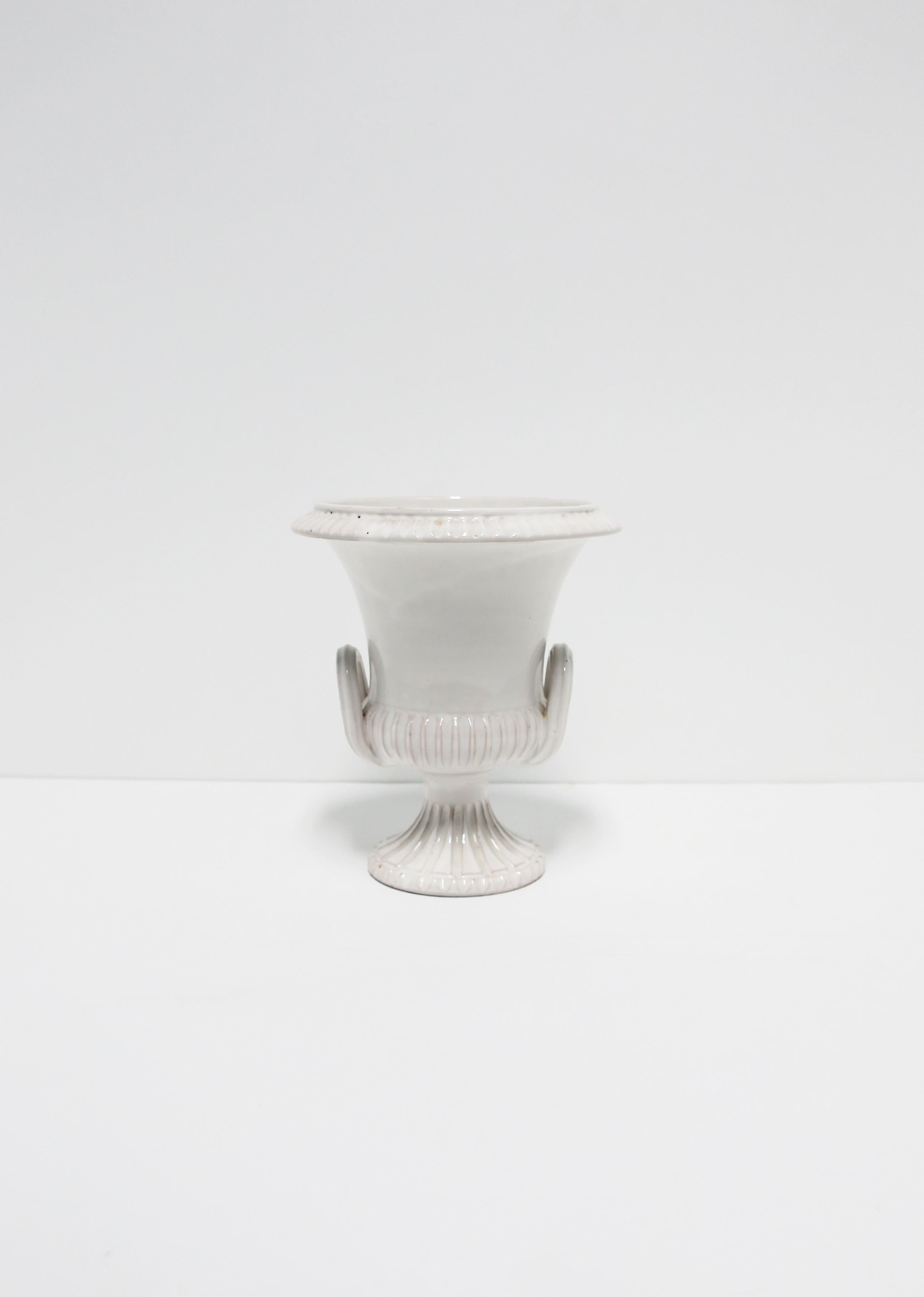Classical Roman Italian White Pottery Urn Vessel or Vase