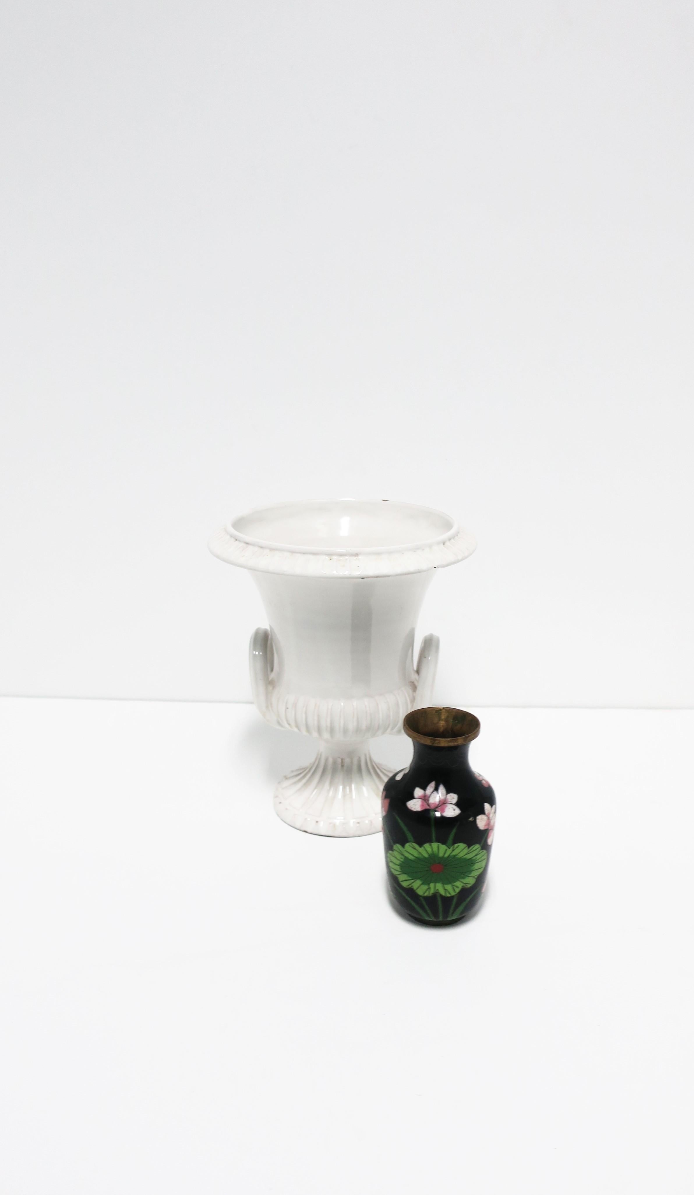 Italian White Pottery Urn Vessel or Vase 2