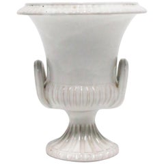 Urne ou vase en poterie blanche italienne