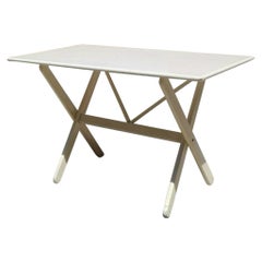 Italian White Wood Folding Table, 1960s