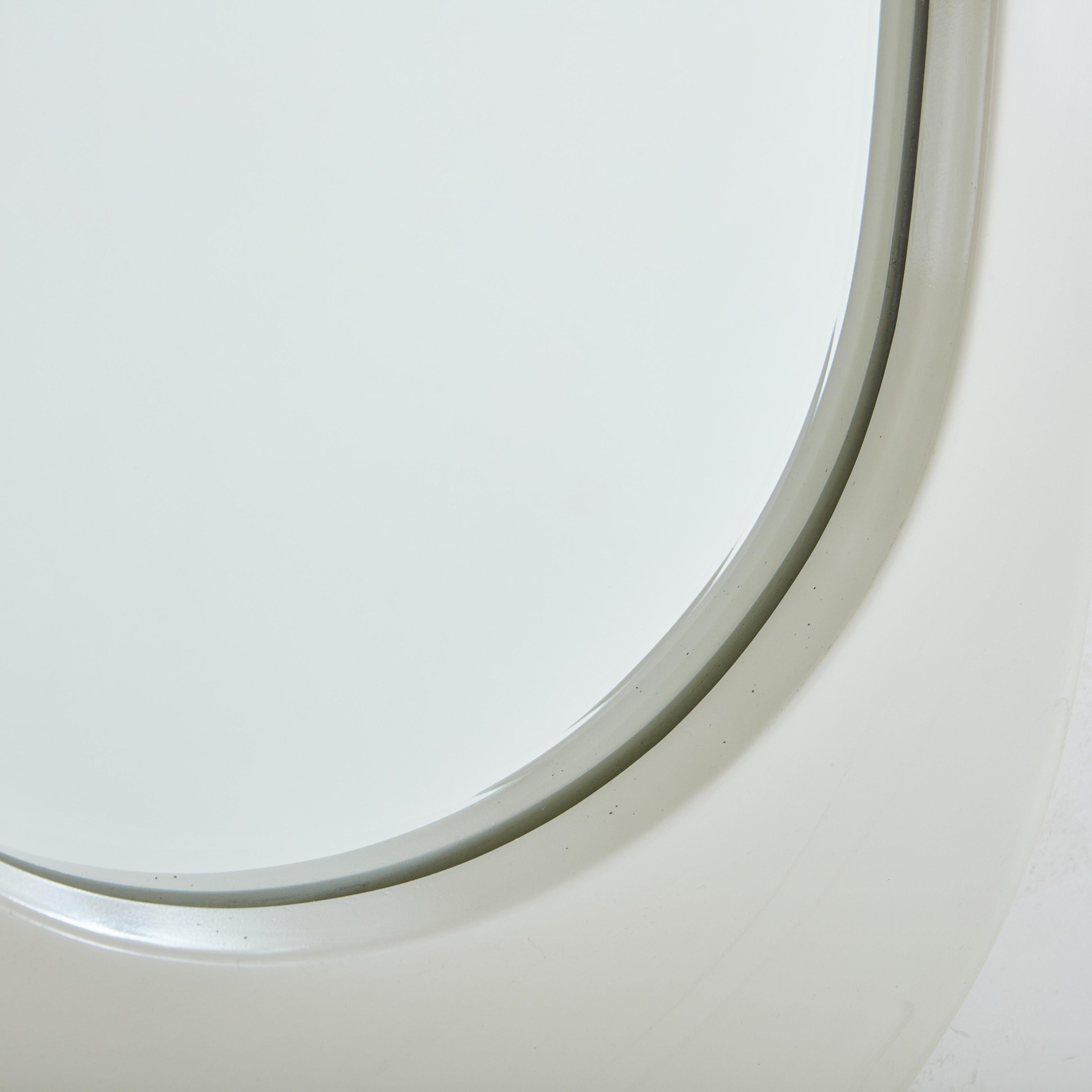 Italian White Wood Wall Mounted Console + Mirror, 1960s For Sale 1
