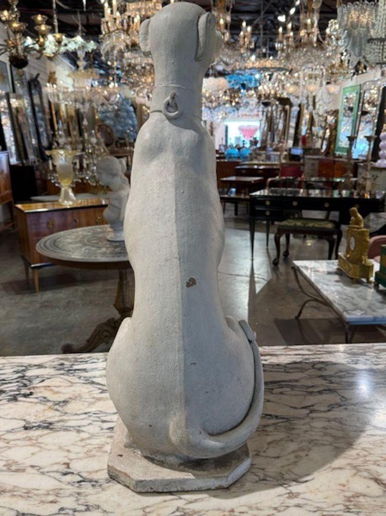 Early 20th Century Italian Whitewashed Whippet For Sale