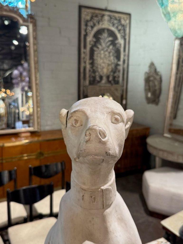 Terracotta Italian Whitewashed Whippet For Sale