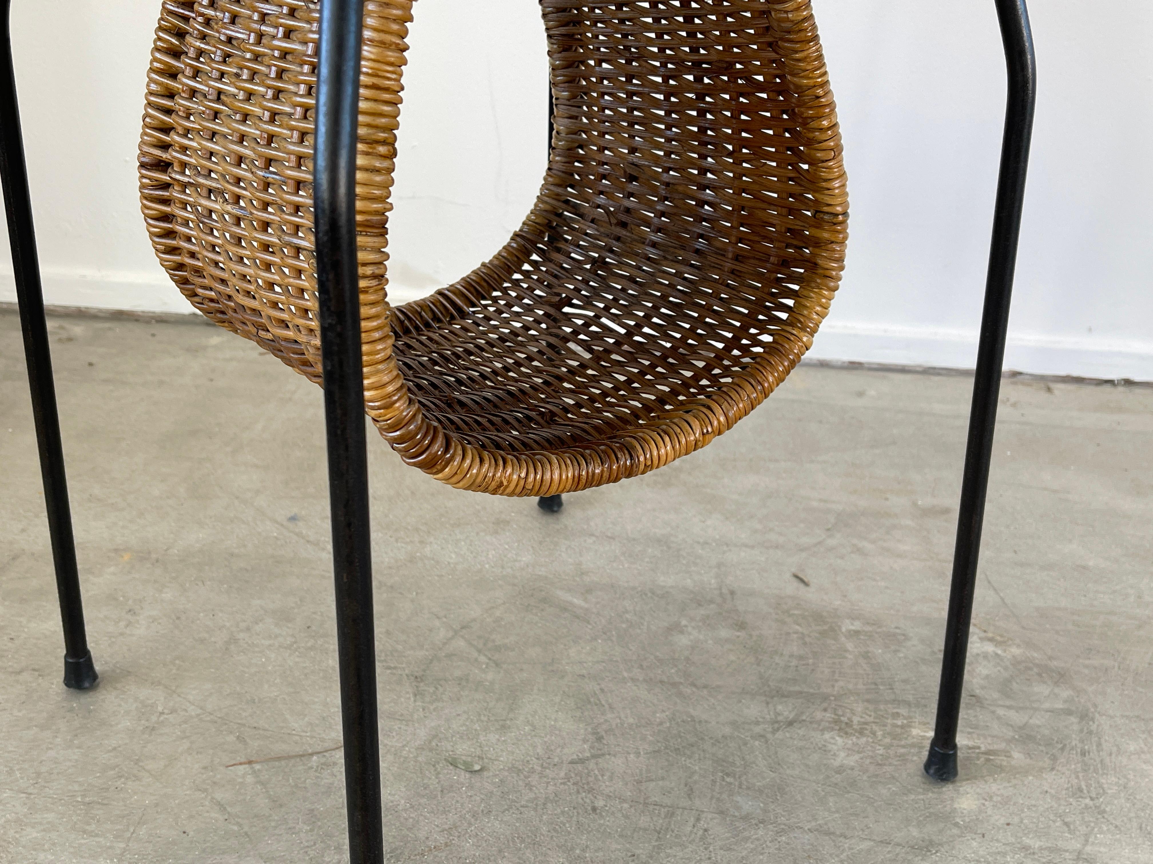 Italian Wicker and Iron Magazine Table 2