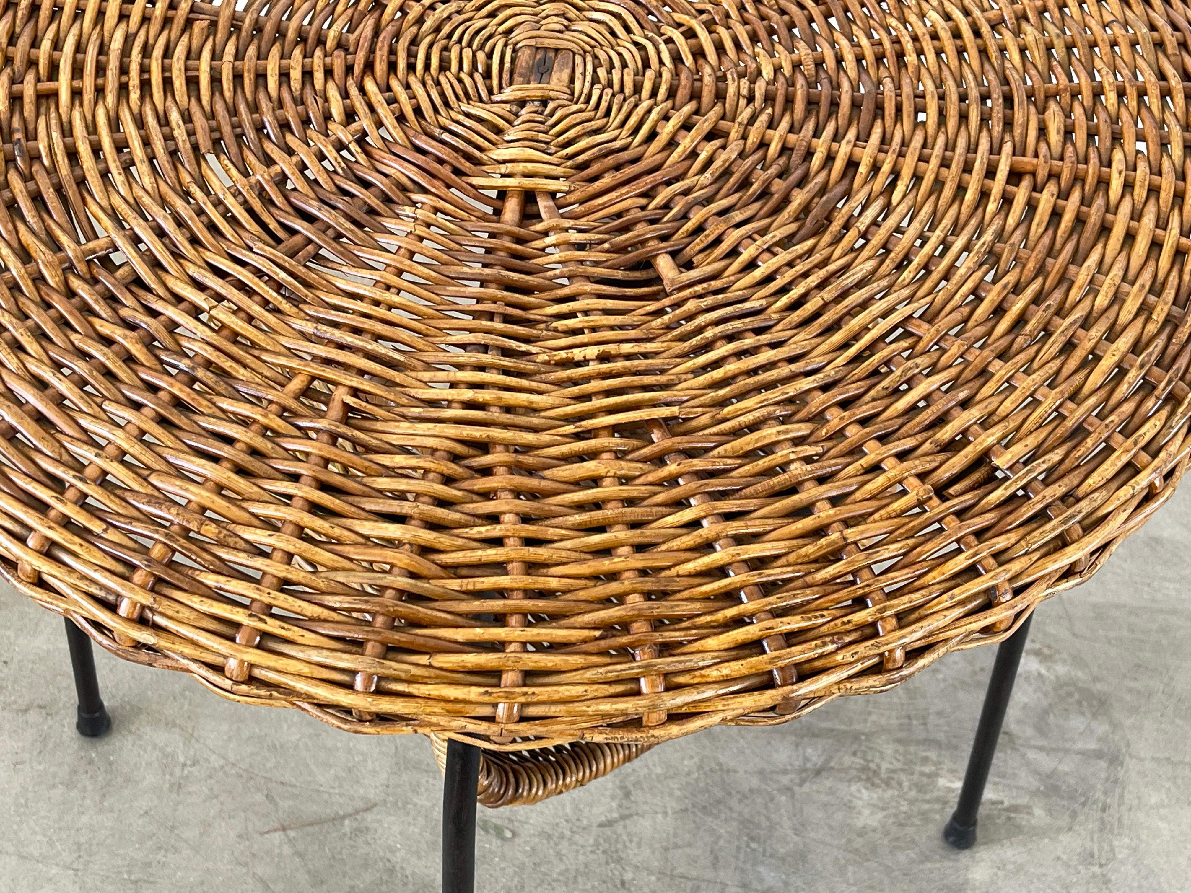 Italian Wicker and Iron Magazine Table 3