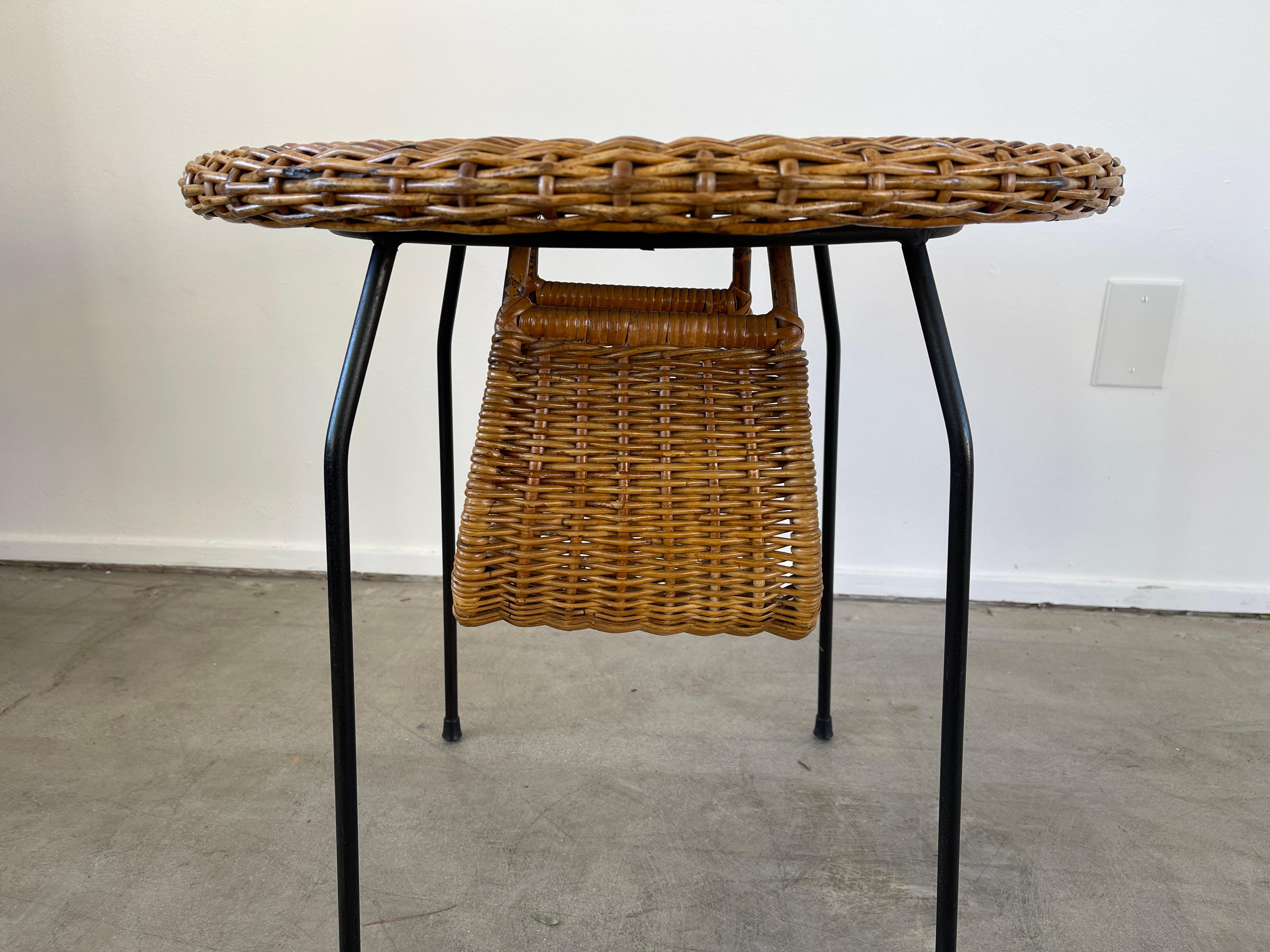 Italian Wicker and Iron Magazine Table 4