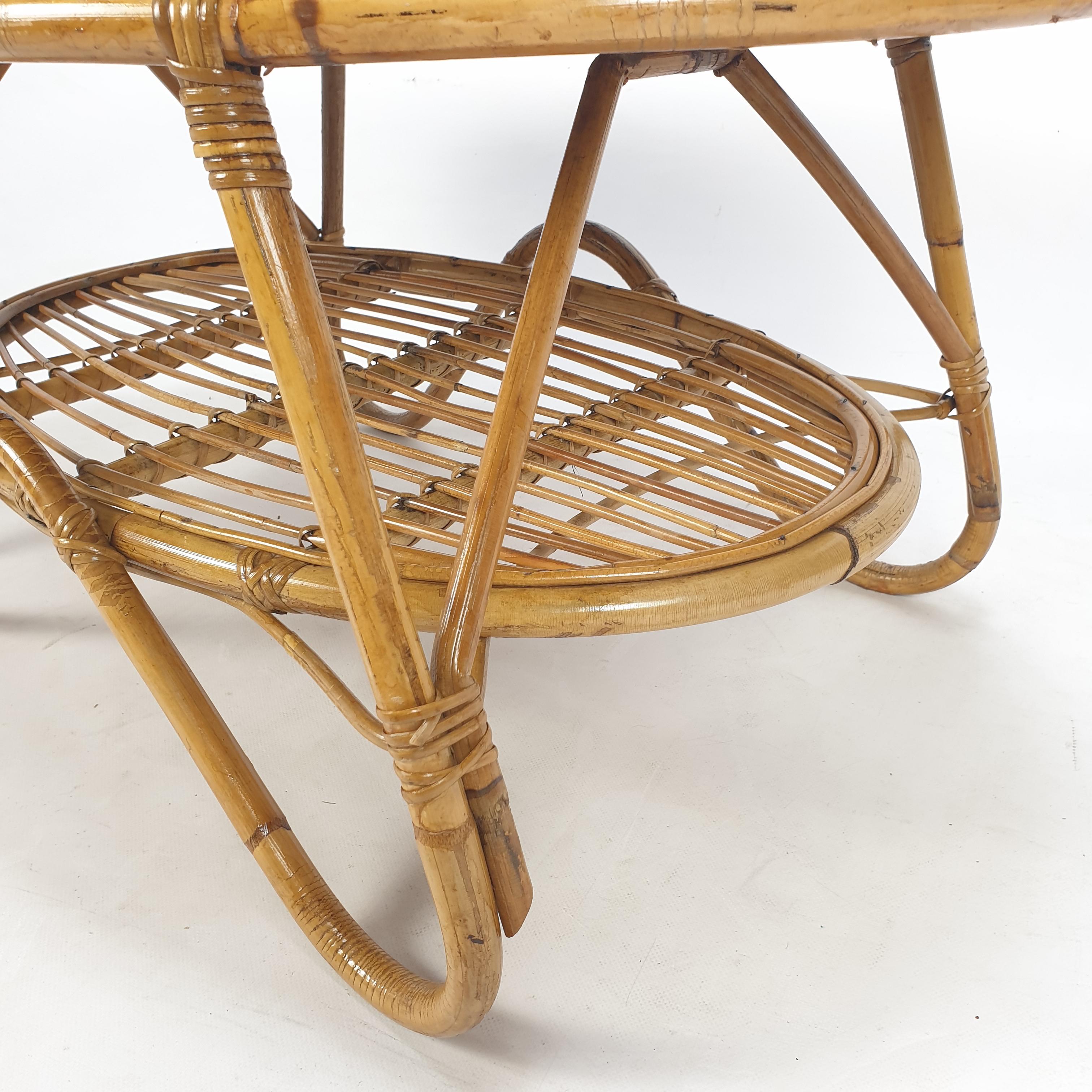 Italienischer Couchtisch aus Korbweide und Rattan, 1960er-Jahre 13
