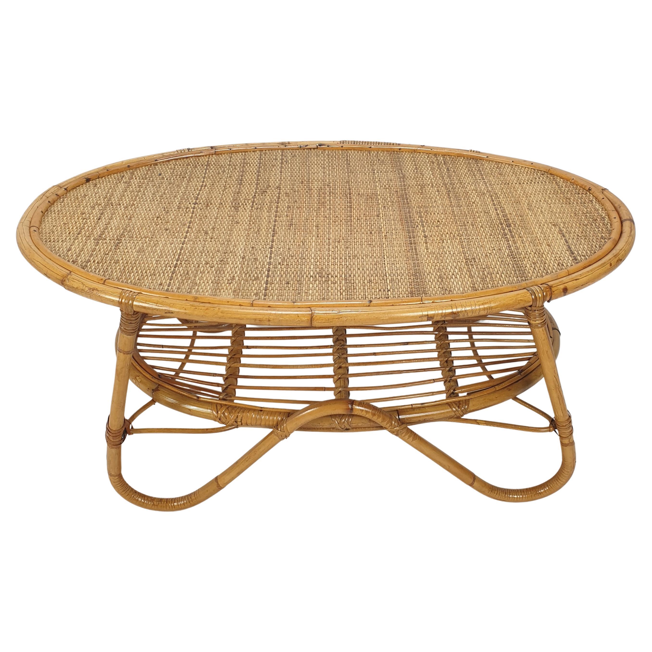 Details about   Vintage French Country Bamboo Wicker Rattan 2-Tier Coffee Cocktail Center Table 