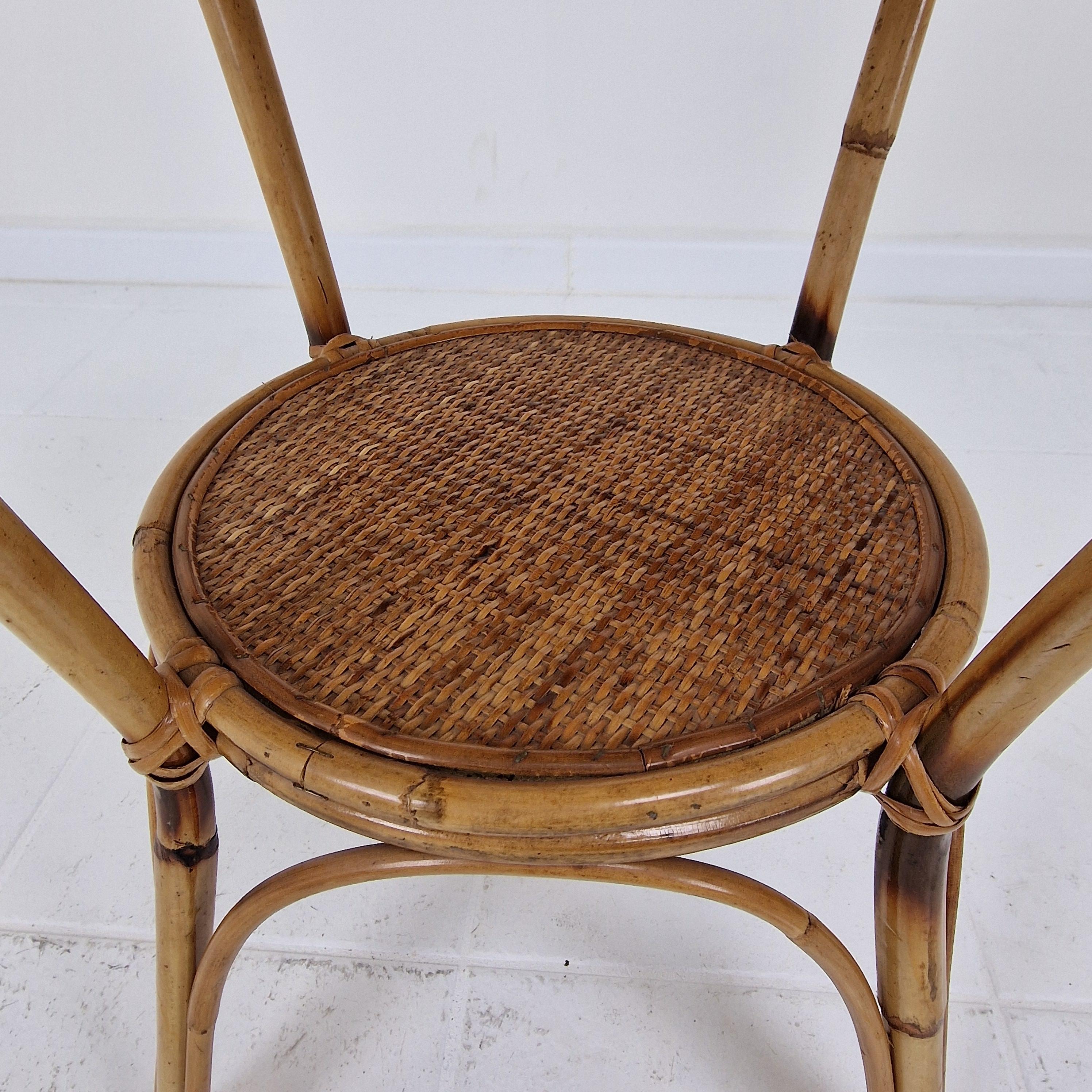 Italian Wicker and Rattan Coffee Table, 1970s For Sale 4