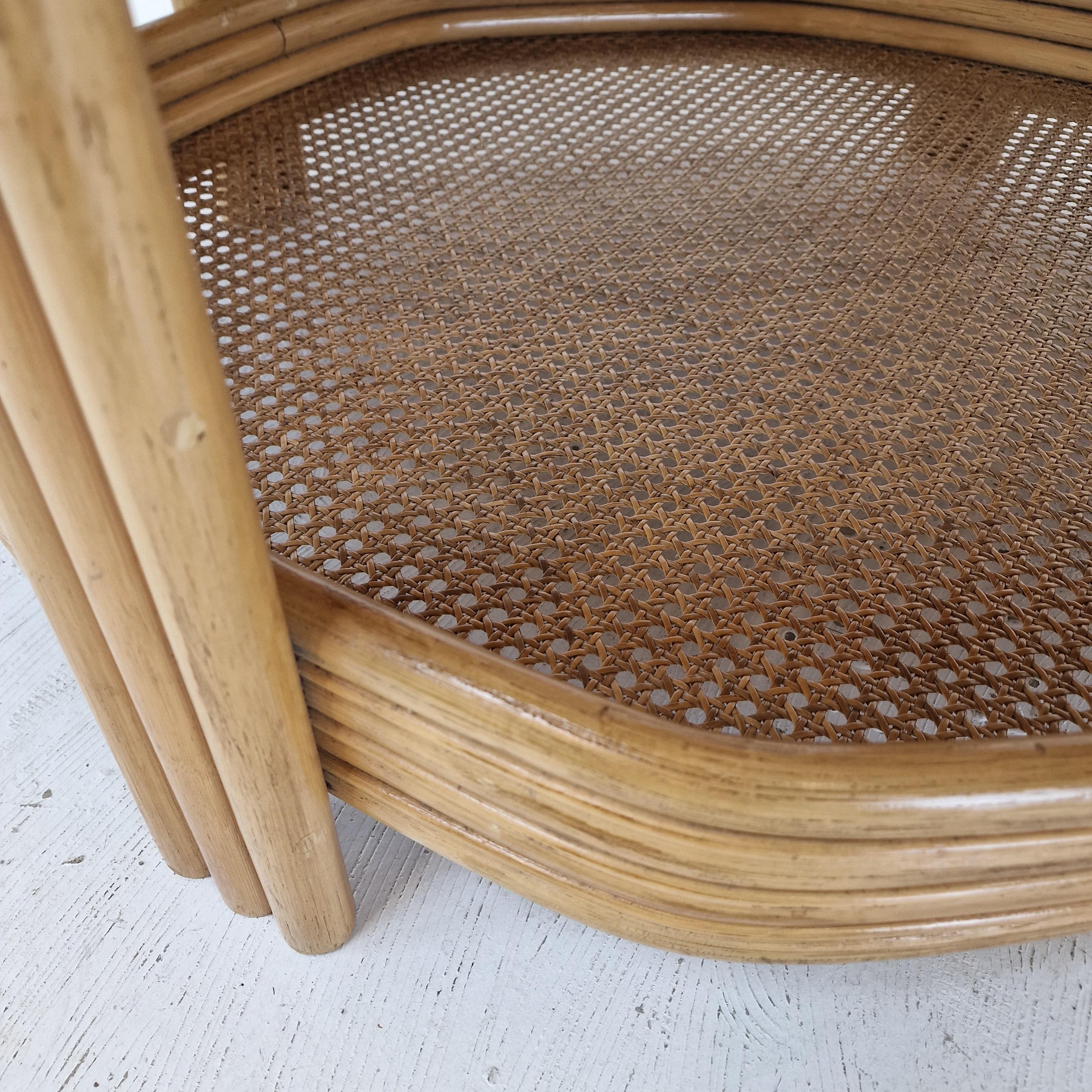 Italian Wicker and Rattan Coffee Table, 1970s For Sale 7