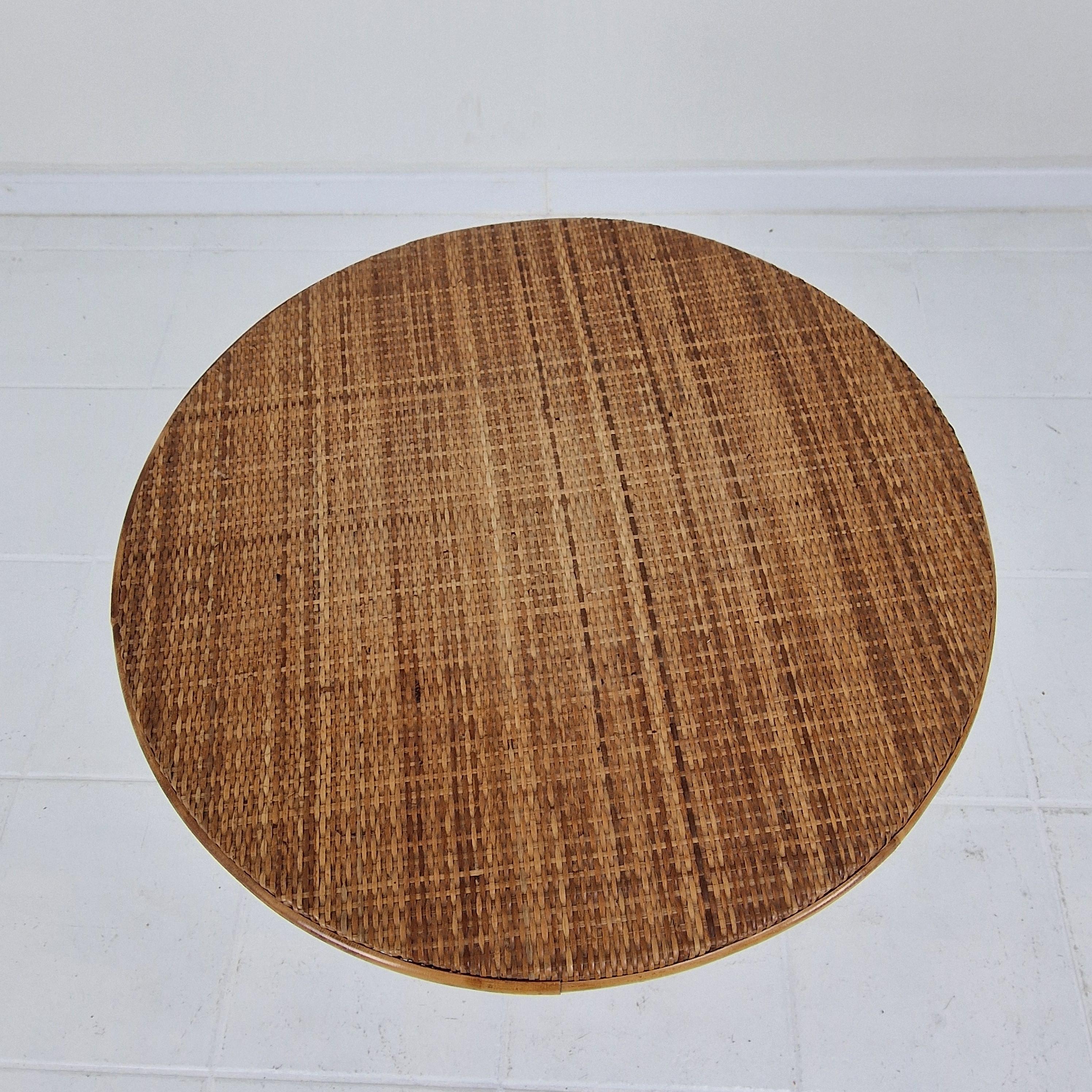 Italian Wicker and Rattan Coffee Table, 1970s For Sale 2