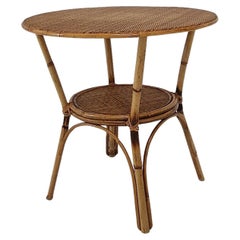Vintage Italian Wicker and Rattan Coffee Table, 1970s