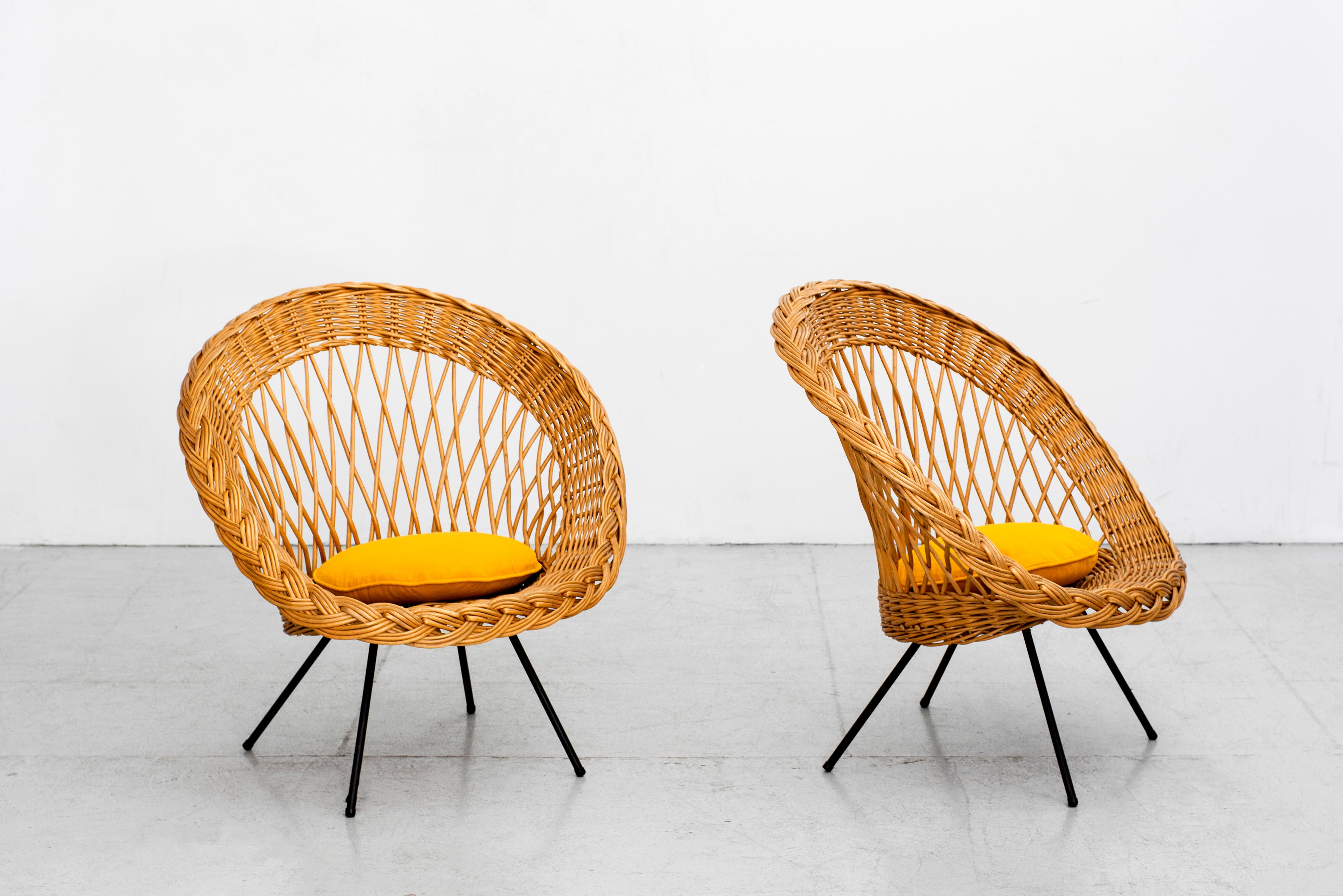 Italian Wicker Chairs In Good Condition In Beverly Hills, CA