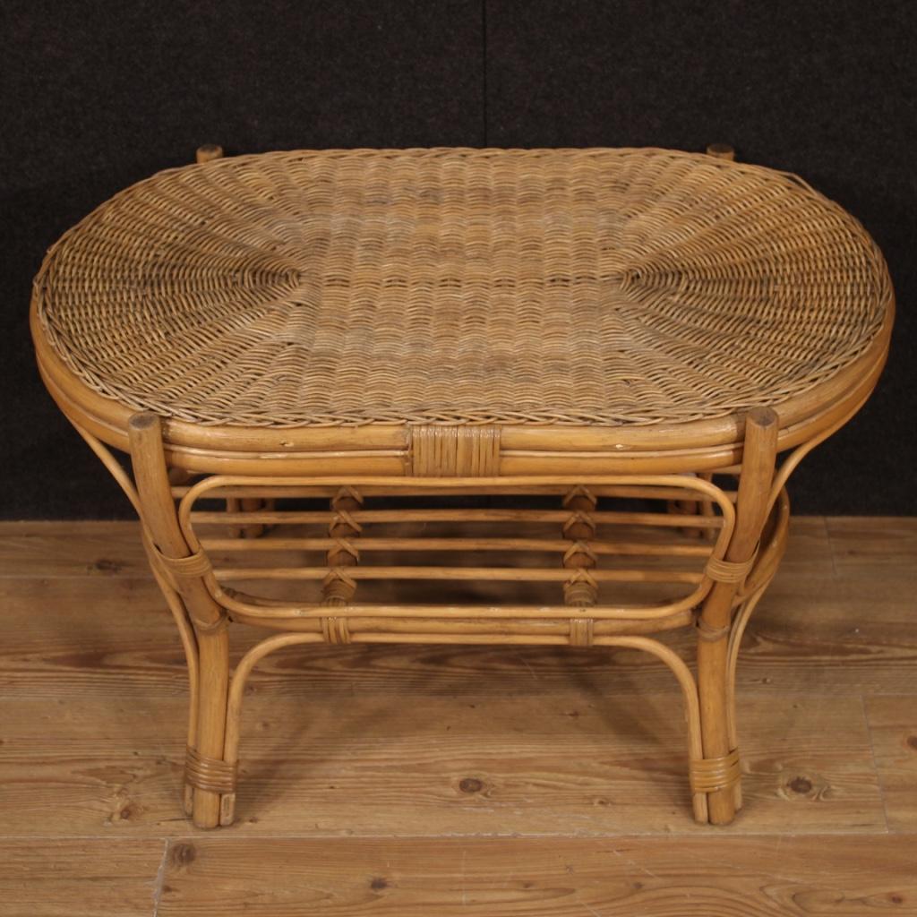 Italian Wicker Coffee Table, 20th Century In Good Condition For Sale In London, GB