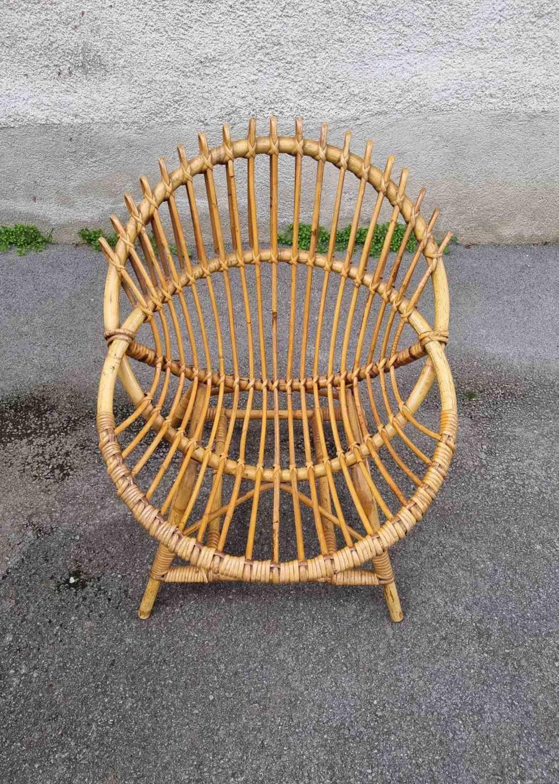 Sedia da salotto italiana in vimini disegnata da Franco Albini per Bonacina, Italia anni '60 in vendita 5